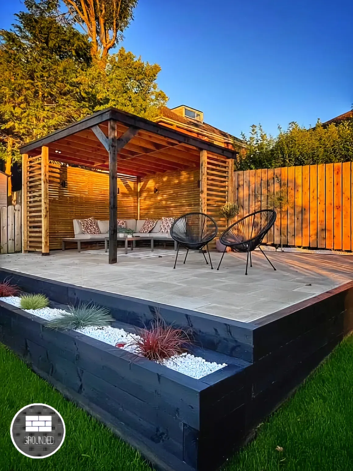 Patio with pergola — Grounded Belfast project